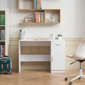 VEVOR Small Desk with Drawer Kids Desk for Bedroom Wood Simple Study Table White