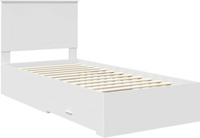 vidaXL Σκελετός Κρεβατιού Λευκό 90 x 190 cm Επεξεργασμένο ξύλο