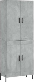 vidaXL Ντουλάπι Γκρι Σκυροδέματος 69,5x34x180 εκ. Επεξεργασμένο Ξύλο