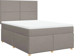 vidaXL Κρεβάτι Boxspring με Στρώμα Taupe 160x200 εκ. Υφασμάτινο