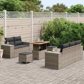 vidaXL Σετ Καναπέ Κήπου 8 pcs Γκρι συνθετικό ρατάν