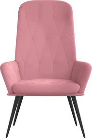 vidaXL Πολυθρόνα Relax Ροζ Βελούδινη