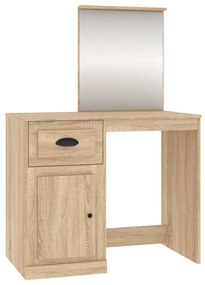 vidaXL Μπουντουάρ με Καθρέφτη Sonoma Δρυς 90x50x132,5 εκ. Επεξ. Ξύλο