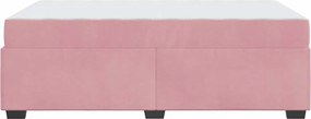 vidaXL Σκελετός Κρεβατιού με στρώμα Ροζ 120 x 190 cm ύφασμα