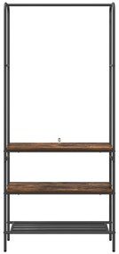 vidaXL Ράφι ρούχων με ράφια Καπνιστή δρυς 77 x 30 x 171 εκ