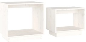 vidaXL Τραπεζάκια Ζιγκόν 2 τεμ. Λευκά από Μασίφ Ξύλο Πεύκου