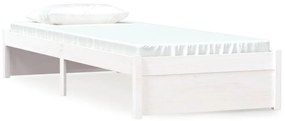 vidaXL Πλαίσιο Κρεβατιού Λευκό 75x190 εκ. Μασίφ Ξύλο Small Single