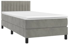 ΚΡΕΒΑΤΙ BOXSPRING ΜΕ ΣΤΡΩΜΑ ΑΝΟΙΧΤΟ ΓΚΡΙ 90X190 ΕΚ. ΒΕΛΟΥΔΙΝΟ 3141395