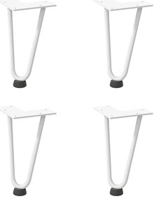 vidaXL Πόδια Φουρκέτας για Τραπεζάκι Σαλονιού 4 τεμ. Λευκά 20 εκ. από Μασίφ Ατσάλι