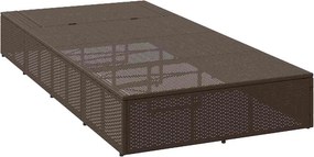 vidaXL Ξαπλώστρα με πλωτό μαξιλάρι Brown Poly Rattan
