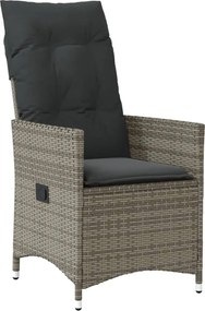 vidaXL Σετ Τραπεζαρίας Κήπου 9 τεμ. Γκρι Συνθ. Ρατάν με Μαξιλάρια