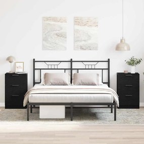 vidaXL Κομοδίνα 2 πακέτο Μαύρο Δρυς 40x65x65 εκ. Φτιαγμένο από Επεξεργασμένο ξύλο