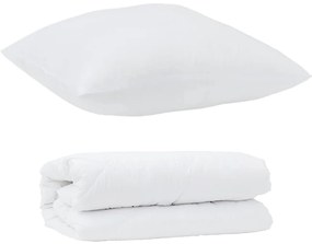 vidaXL Διπλό με Μαξιλάρι 2 pcs Λευκό 140 x 200 cm Μικροΐνες