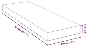 ΡΑΦΙ ΤΟΙΧΟΥ 60 X 20 X 4 ΕΚ. ΑΠΟ ΜΠΑΜΠΟΥ 352733