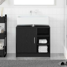 vidaXL Ντουλάπι Μπάνιου Μαύρη Οξυά 63 x 29 x 55 cm Επεξεργασμένο ξύλο