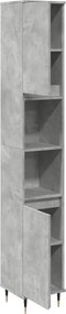 vidaXL Ντουλάπι Μπάνιου Γκρι Σκυροδέματος 30x30x190 εκ. Επεξ. Ξύλο