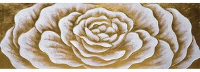 Πίνακας Καμβάς Τριαντάφυλλο 15-00-23521 150x50cm White-Gold Marhome Οριζόντιοι Καμβάς