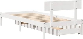 vidaXL Σκελετός Κρεβ. Χωρίς Στρώμα Λευκό 90x200 εκ Μασίφ Πεύκο