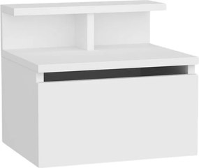 Κομοδίνο επιτοίχιο Arsen Megapap χρώμα λευκό 39,8x31,9x35εκ.