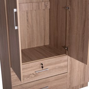 ΝΤΟΥΛΑΠΑ ΜΕ ΚΑΘΡΕΦΤΗ &amp; ΣΥΡΤΑΡΙΑ JARRY HM2485.11 SONAMA OAK ΜΕΛΑΜΙΝΗ 119x48x183Υεκ