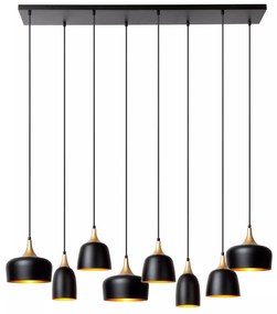 Φωτιστικό Κρεμαστό Lucide 05446-08-30 CHAYANNE Μαύρο Ματ (Black Mat)|Χρυσό Χρώμα (Gold Coloured)