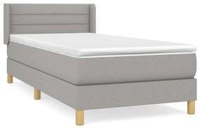 ΚΡΕΒΑΤΙ BOXSPRING ΜΕ ΣΤΡΩΜΑ ΑΝΟΙΧΤΟ ΓΚΡΙ 90X190 ΕΚ. ΥΦΑΣΜΑΤΙΝΟ 3130313