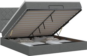 vidaXL Κρεβάτι Ottoman με στρώμα Σκούρο Γκρι 140 x 200 cm Ύφασμα