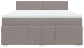 vidaXL Κρεβάτι Boxspring με Στρώμα Taupe 180x200 εκ. Υφασμάτινο