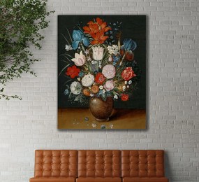 Πίνακας σε καμβά με βάζο και λουλούδια KNV775 80cm x 120cm