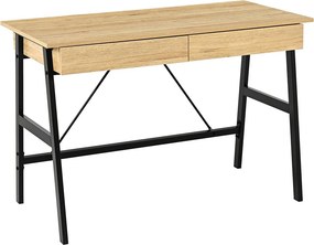 Γραφείο Με 2 Συρτάρια & Ντουλάπι (110x55x75) Spitishop Vivo Natural/Black