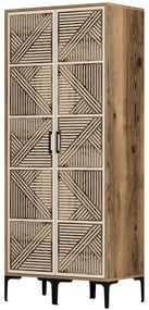 Ντουλάπα Δίφυλλη Kumsal 845HCT5441 80x47,5x201,4cm Walnut-Cream Two Door