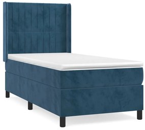 ΚΡΕΒΑΤΙ BOXSPRING ΜΕ ΣΤΡΩΜΑ ΣΚΟΥΡΟ ΜΠΛΕ 80 X 200 ΕΚ. ΒΕΛΟΥΔΙΝΟ 3132769