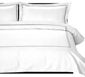 Παπλωματοθήκη Satin Embroidered Classico 5 (Σετ 3τμχ) White Anna Riska Queen Size 220x240cm 100% Cotton Satin