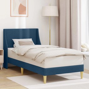 vidaXL Σκελετός Κρεβατιού Μονόχρωμο Μπλε 100 x 200 cm ύφασμα
