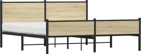 vidaXL Σκελετός Κρεβ. Χωρίς Στρώμα Sonoma Δρυς 180x200 εκ. Μεταλλικό