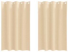 vidaXL Κουρτίνες με κουρτίνες 2 pcs Κρεμ 175 x 140 εκ. Πολυεστέρας
