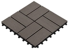 vidaXL Πλακάκια Deck 22 τεμ. Σκούρο Καφέ 30 x 30 εκ. 2 μ² από WPC