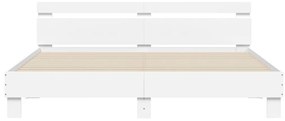 vidaXL Πλαίσιο Κρεβατιού με Κεφαλάρι/LED Λευκό 200 x 200 εκ.