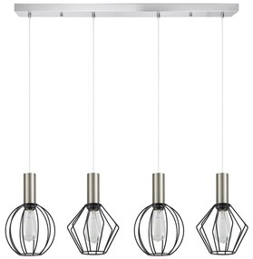 SE21-NM-4-4BL-GR12 ADEPT FLEX Nickel Matt Pendant Black Metal Grid+