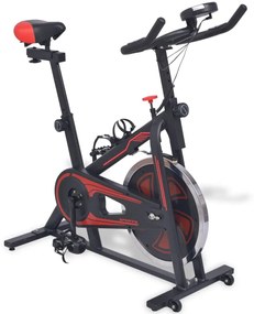 vidaXL Ποδήλατο Γυμναστικής με Αισθητήρες Παλμών Κόκκινο/Μαύρο