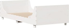 vidaXL Σκελετός Κρεβ. Χωρίς Στρώμα Λευκό 75x190 εκ Μασίφ Πεύκο