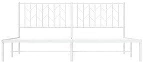 Πλαίσιο Κρεβατιού με Κεφαλάρι Λευκό 180x200 εκ. Μεταλλικό