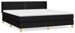 vidaXL Κρεβάτι Boxspring με Στρώμα Μαύρο 180x200 εκ. Υφασμάτινο