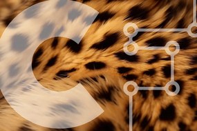 Intra Συλλεκτικό Ξύλινο Παζλ Plywood 4mm - Κοντινό πλάνο του μοτίβου και της υφής της γούνας του Cheetah Σε Ξύλινο Κουτί - Διαστάσεις: 10x10 cm – 25 κομμάτια