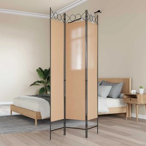 vidaXL 3-Panel Room Divider Μπεζ 120 x 200 cm Ύφασμα