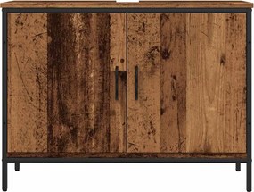 vidaXL Ντουλάπι Νιπτήρα Μπάνιου Παλιό Ξύλο 60x33x60 εκ