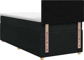 vidaXL Κρεβάτι box spring με στρώμα Μαύρο 100 x 200 cm Ύφασμα