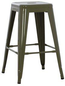 Σκαμπό μπαρ MELITA Μεσαίου ύψους Μεταλλικό σε Dark Olive Green 43x43x67Yεκ. 43x43x67 εκ.