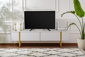 Έπιπλο Τηλεόρασης Λευκό / Χρυσό PEVEI 180x30x50