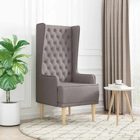 vidaXL Καρέκλα με Ψηλή Πλάτη και Κουμπιά Taupe Ύφασμα